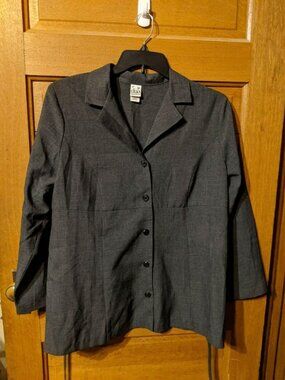 Duo Maternity Dress Jacket Top With Ties Gray Size Large
